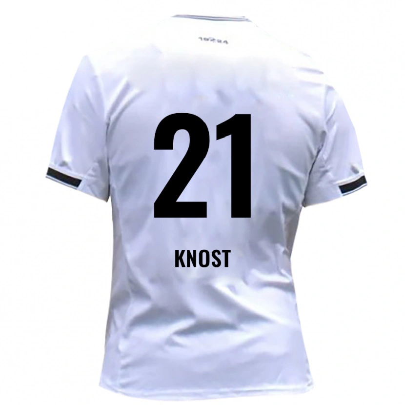 Danxen Niño Camiseta Tobias Knost #21 Blanco Rojo 1ª Equipación 2025/26 La Camisa