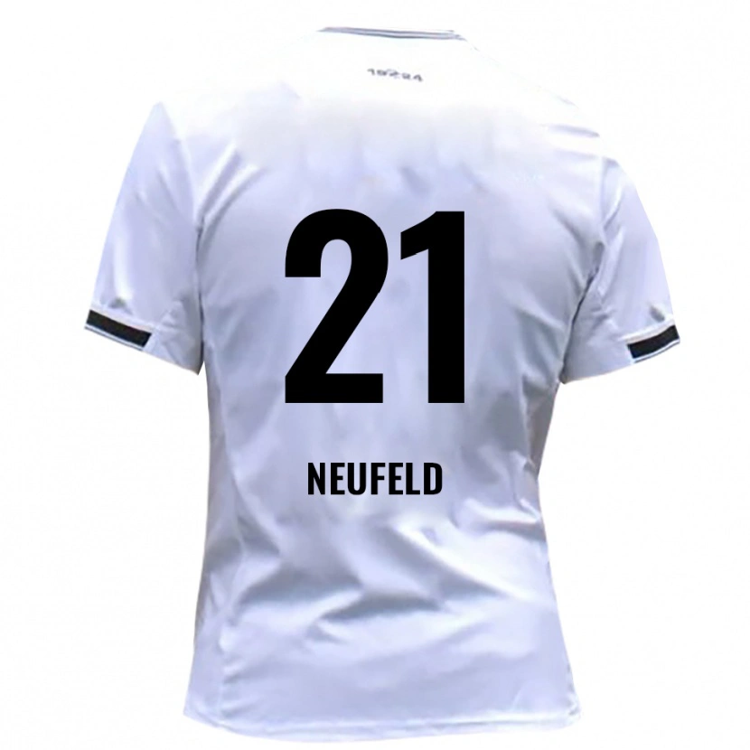 Danxen Niño Camiseta Simon Neufeld #21 Blanco Rojo 1ª Equipación 2025/26 La Camisa