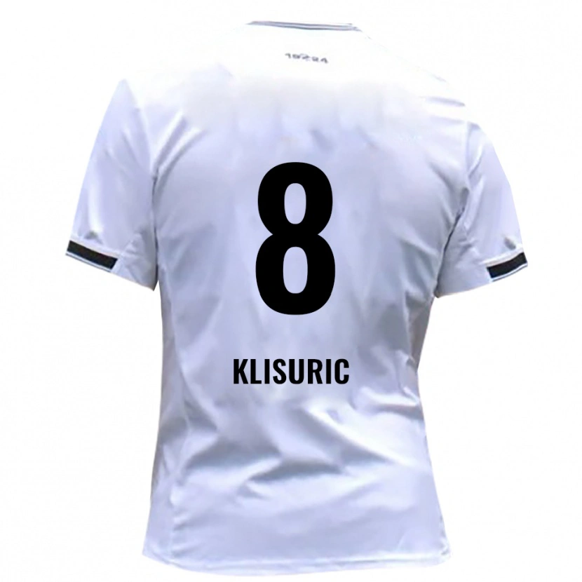 Danxen Niño Camiseta Lazar Klisuric #8 Blanco Rojo 1ª Equipación 2025/26 La Camisa