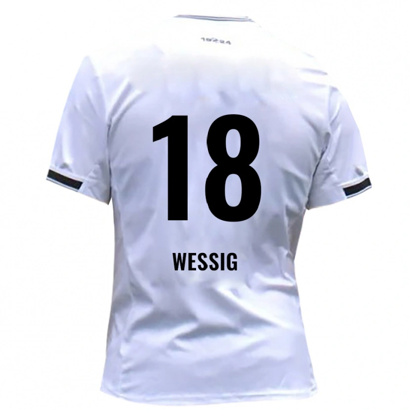 Danxen Niño Camiseta Fabian Wessig #18 Blanco Rojo 1ª Equipación 2025/26 La Camisa