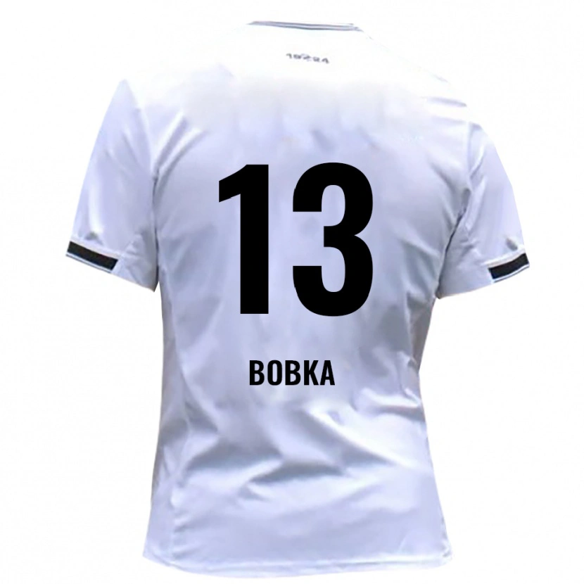 Danxen Niño Camiseta Matti Bobka #13 Blanco Rojo 1ª Equipación 2025/26 La Camisa