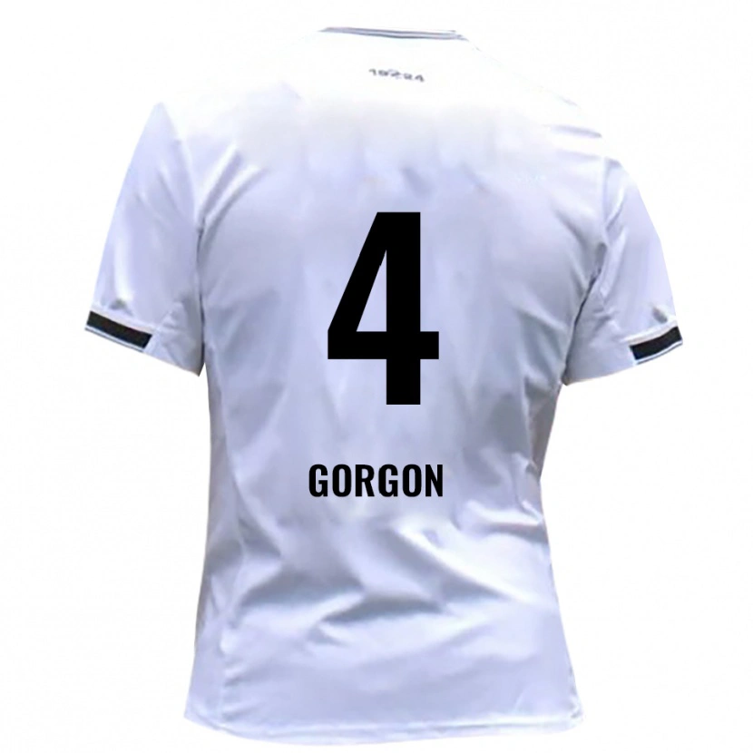 Danxen Niño Camiseta Felix Gorgon #4 Blanco Rojo 1ª Equipación 2025/26 La Camisa
