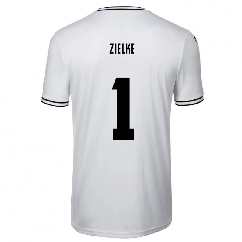 Danxen Niño Camiseta Paul Zielke #1 Blanco Negro 1ª Equipación 2025/26 La Camisa