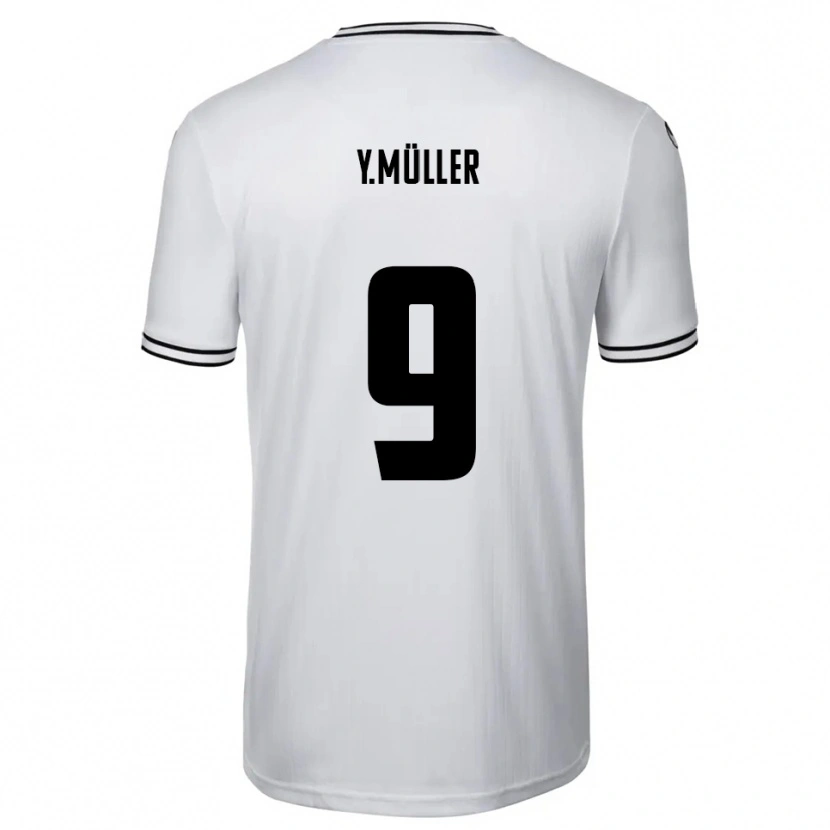 Danxen Niño Camiseta Yannick Müller #9 Blanco Negro 1ª Equipación 2025/26 La Camisa