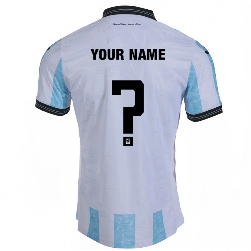 Danxen Niño Camiseta Su Nombre #0 Blanco Azul Cielo 1ª Equipación 2025/26 La Camisa