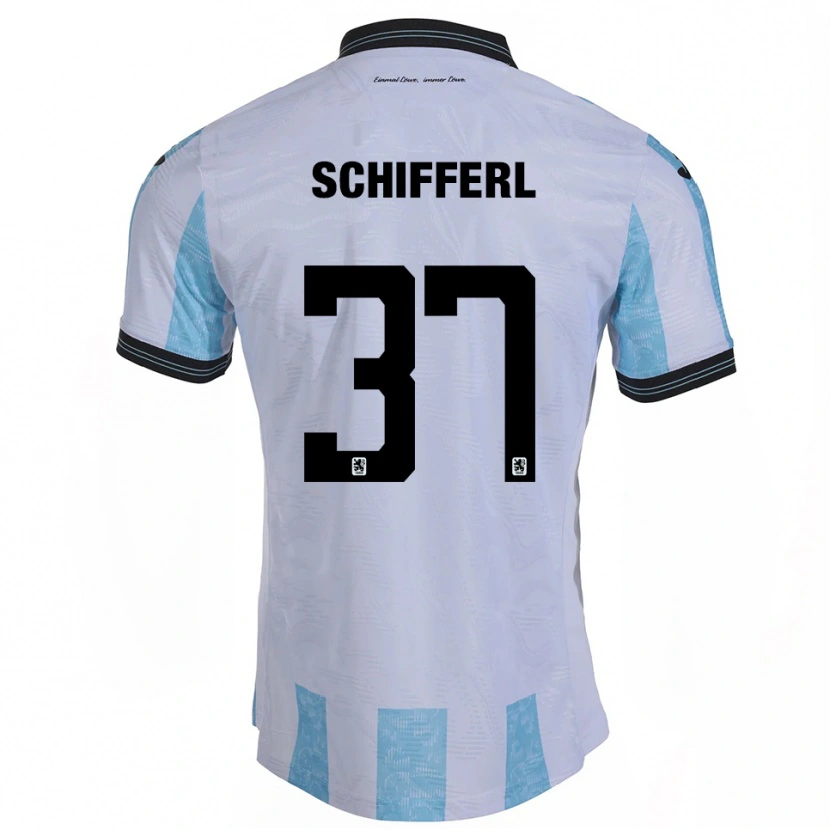Danxen Niño Camiseta Raphael Schifferl #37 Blanco Azul Cielo 1ª Equipación 2025/26 La Camisa