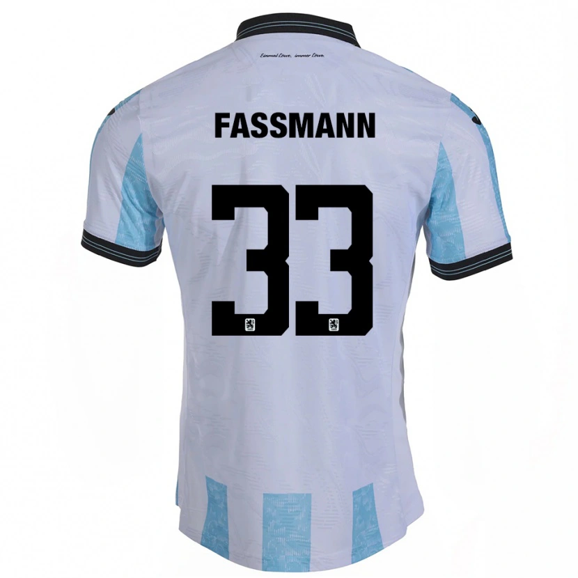 Danxen Niño Camiseta Lasse Faßmann #33 Blanco Azul Cielo 1ª Equipación 2025/26 La Camisa