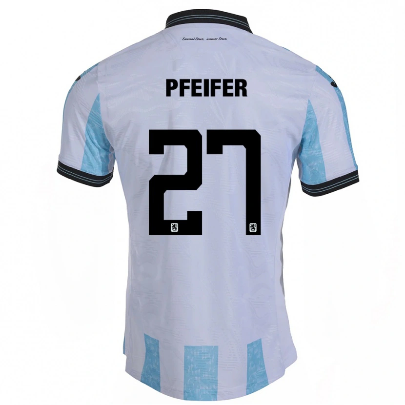 Danxen Niño Camiseta Manuel Pfeifer #27 Blanco Azul Cielo 1ª Equipación 2025/26 La Camisa
