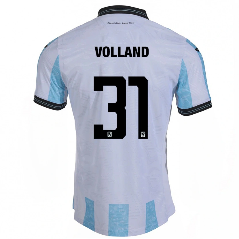 Danxen Niño Camiseta Kevin Volland #31 Blanco Azul Cielo 1ª Equipación 2025/26 La Camisa