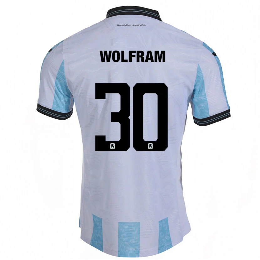 Danxen Niño Camiseta Maximilian Wolfram #30 Blanco Azul Cielo 1ª Equipación 2025/26 La Camisa