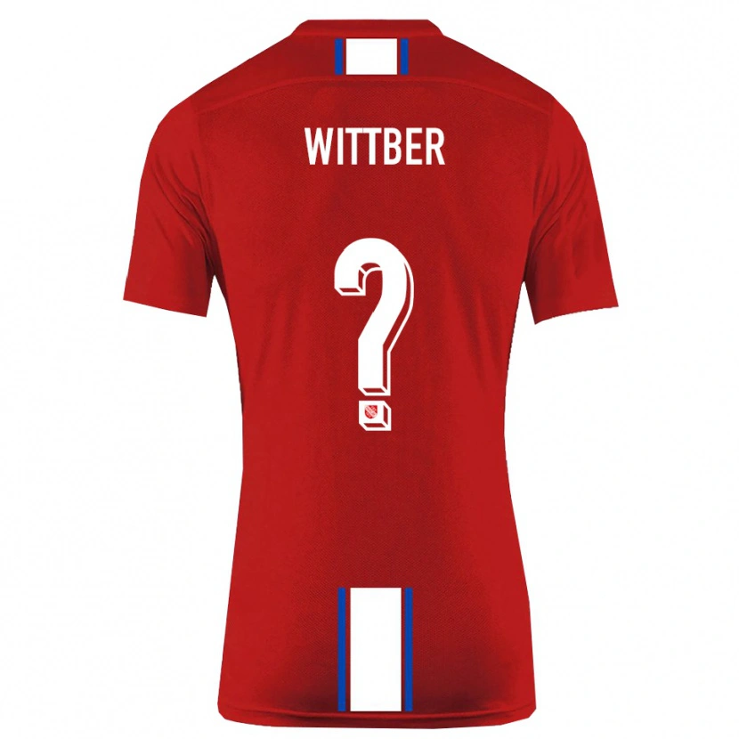Danxen Niño Camiseta Niklas Wittber #0 Rojo Blanco 1ª Equipación 2025/26 La Camisa