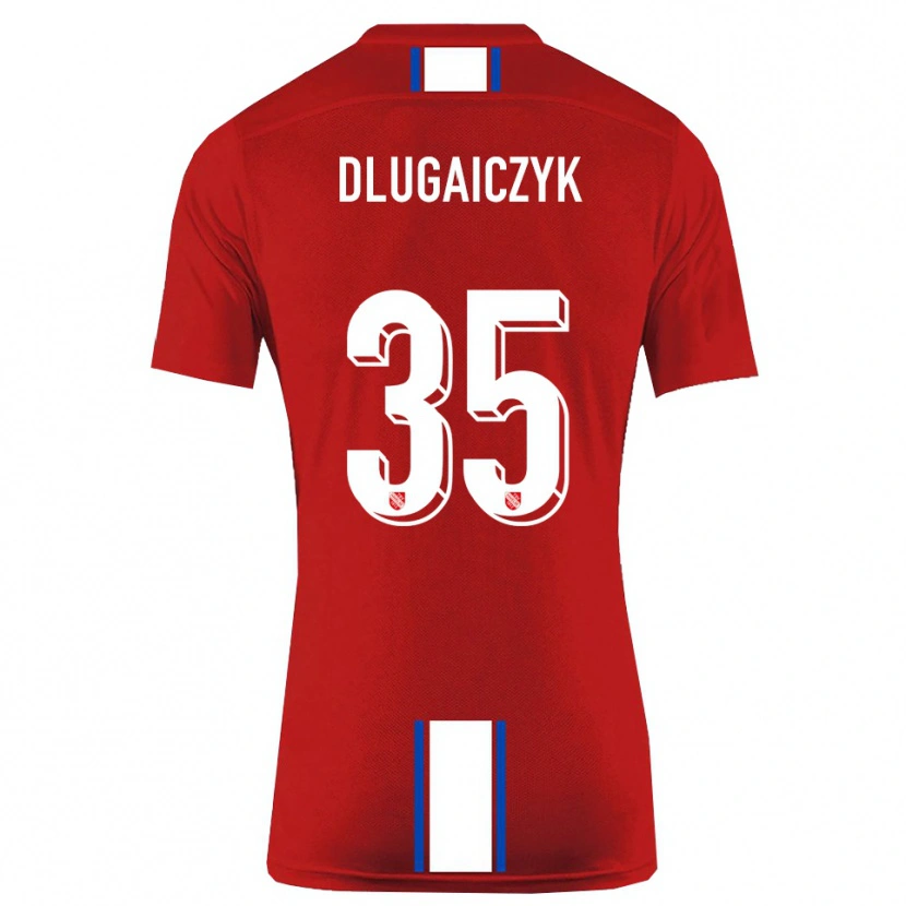 Danxen Niño Camiseta Alexander Dlugaiczyk #35 Rojo Blanco 1ª Equipación 2025/26 La Camisa
