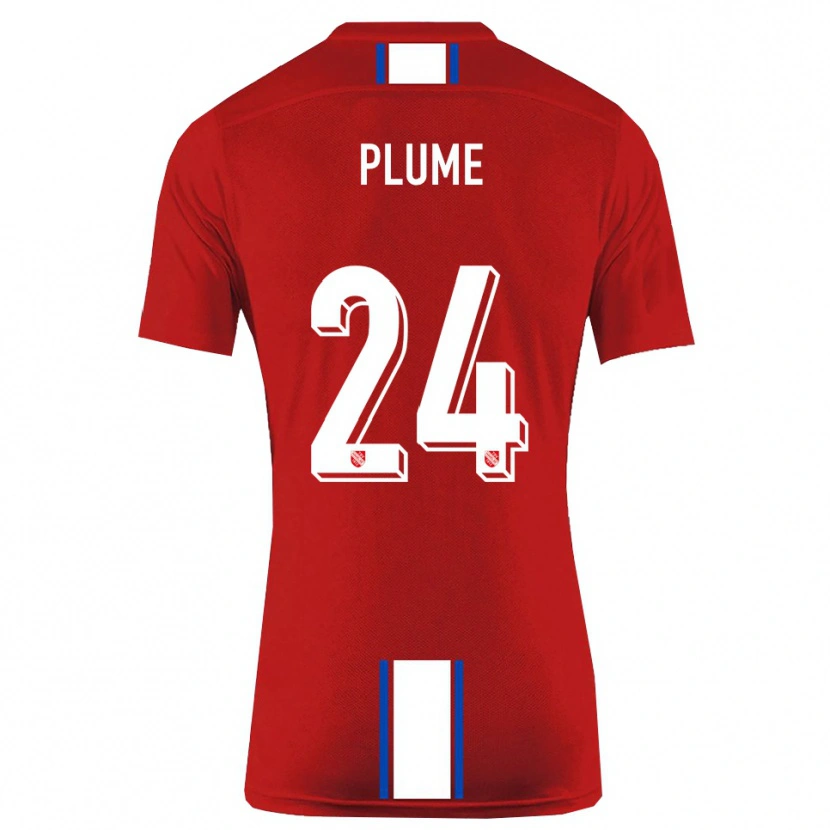 Danxen Niño Camiseta Noah Plume #24 Rojo Blanco 1ª Equipación 2025/26 La Camisa
