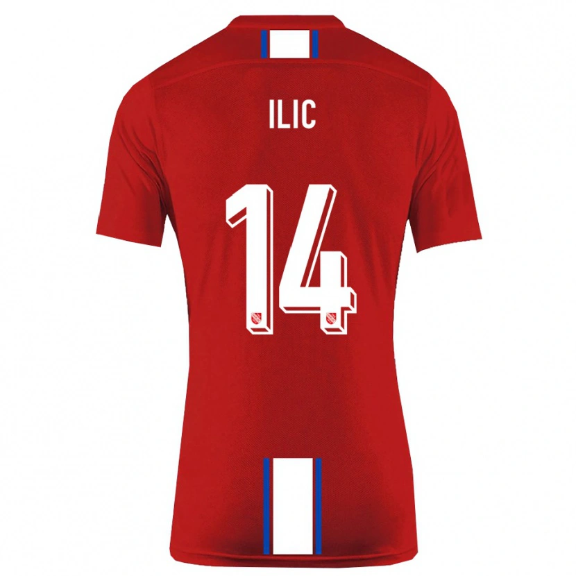 Danxen Niño Camiseta Marko Ilic #14 Rojo Blanco 1ª Equipación 2025/26 La Camisa