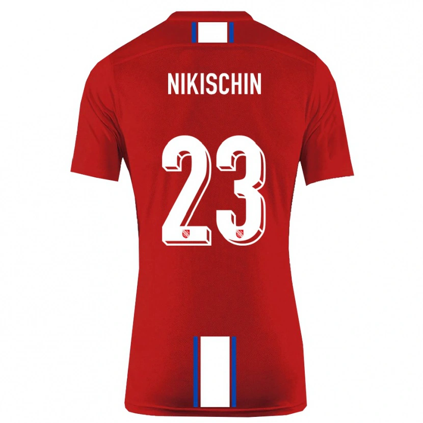 Danxen Niño Camiseta Adrian Nikischin #23 Rojo Blanco 1ª Equipación 2025/26 La Camisa
