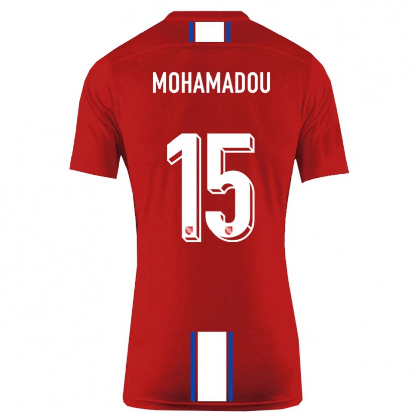 Danxen Niño Camiseta Akram-Dine Mohamadou #15 Rojo Blanco 1ª Equipación 2025/26 La Camisa
