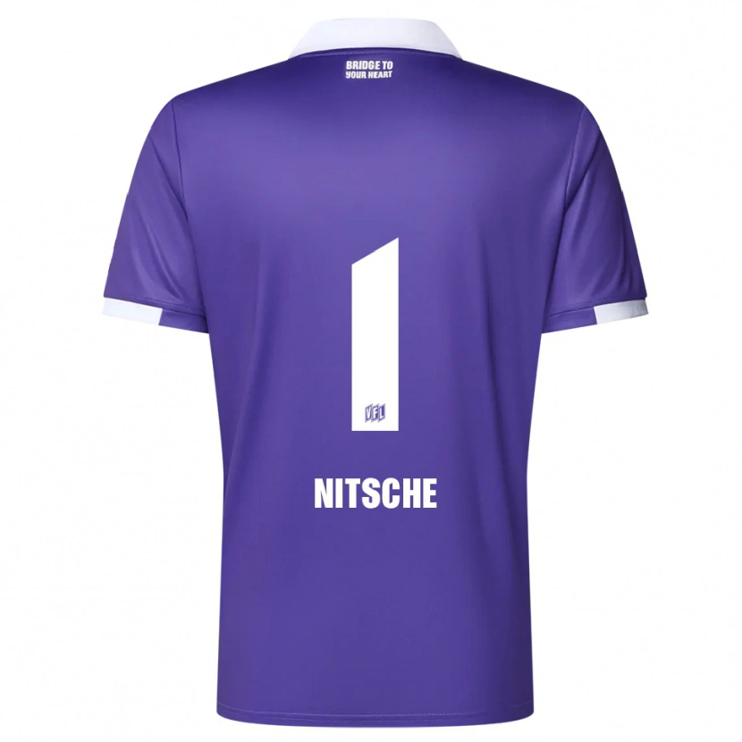 Danxen Niño Camiseta Till Nitsche #1 Púrpura Blanco 1ª Equipación 2025/26 La Camisa