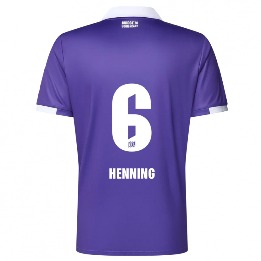 Danxen Niño Camiseta Bryan Henning #6 Púrpura Blanco 1ª Equipación 2025/26 La Camisa