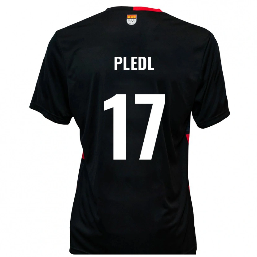 Danxen Niño Camiseta Marco Pledl #17 Negro Rojo 1ª Equipación 2025/26 La Camisa