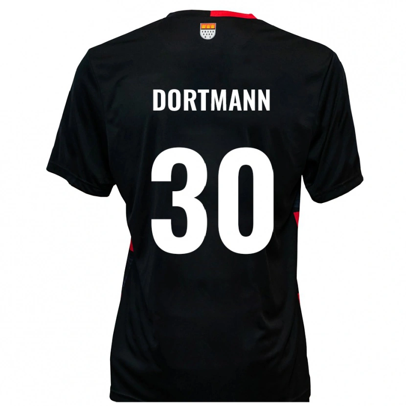 Danxen Niño Camiseta Niklas Dortmann #30 Negro Rojo 1ª Equipación 2025/26 La Camisa