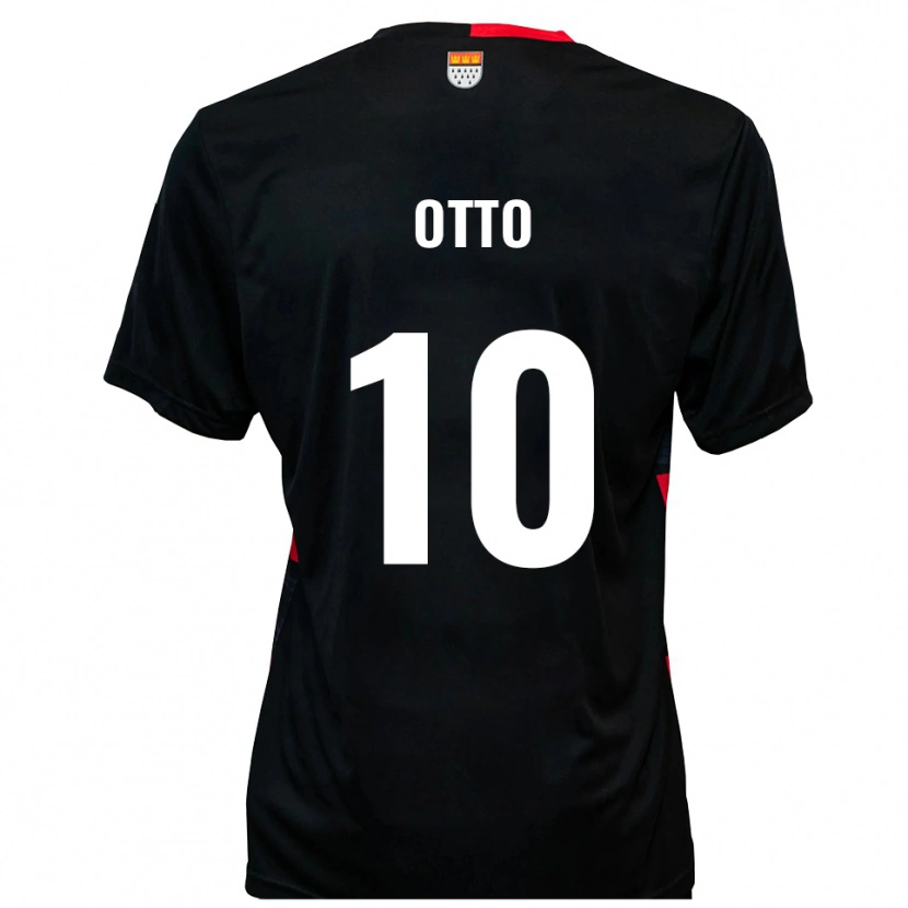 Danxen Niño Camiseta David Otto #10 Negro Rojo 1ª Equipación 2025/26 La Camisa