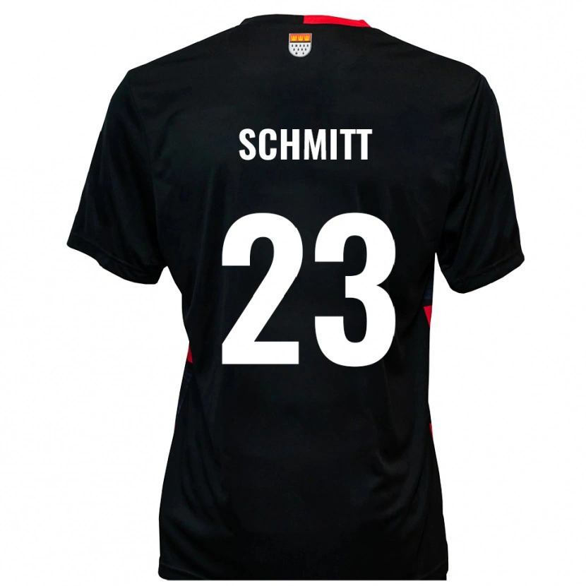 Danxen Niño Camiseta Bruno Schmitt #23 Negro Rojo 1ª Equipación 2025/26 La Camisa