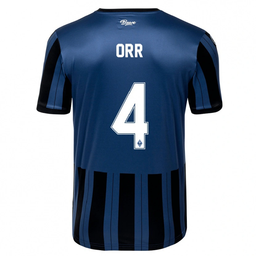 Danxen Niño Camiseta George Orr #4 Azul Gris Negro 1ª Equipación 2025/26 La Camisa