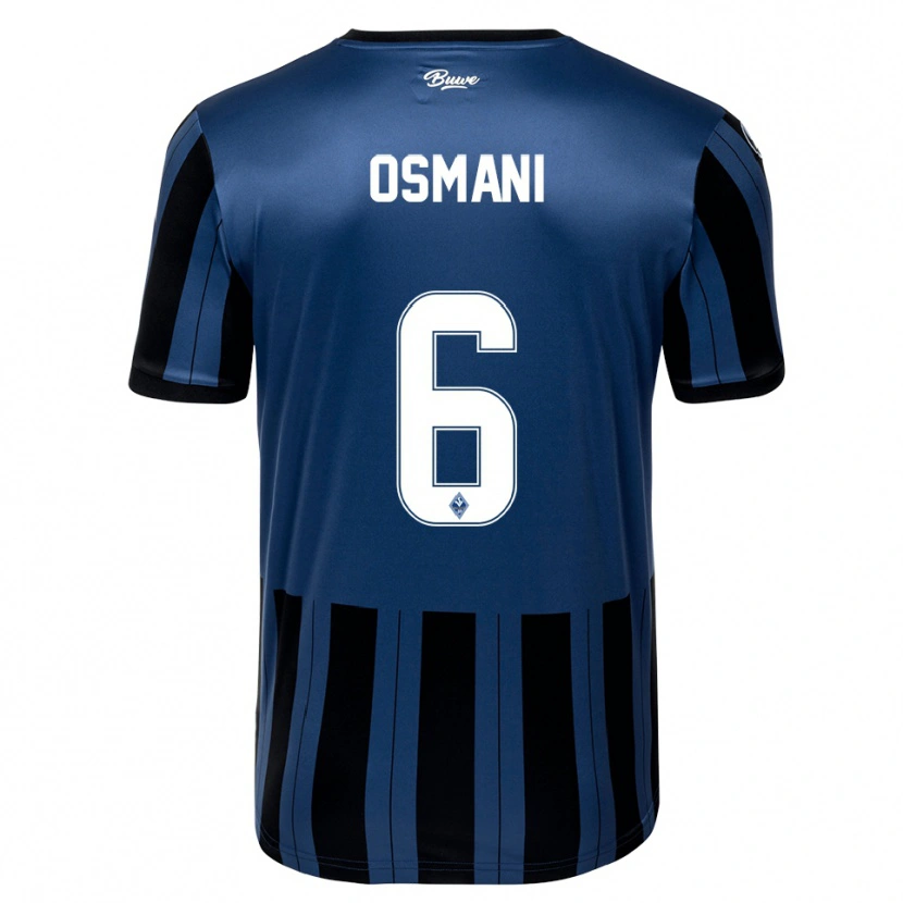 Danxen Niño Camiseta Samir Osmani #6 Azul Gris Negro 1ª Equipación 2025/26 La Camisa