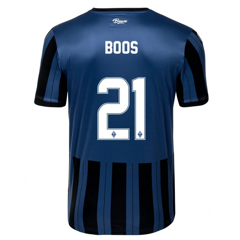 Danxen Niño Camiseta Noah Boos #21 Azul Gris Negro 1ª Equipación 2025/26 La Camisa