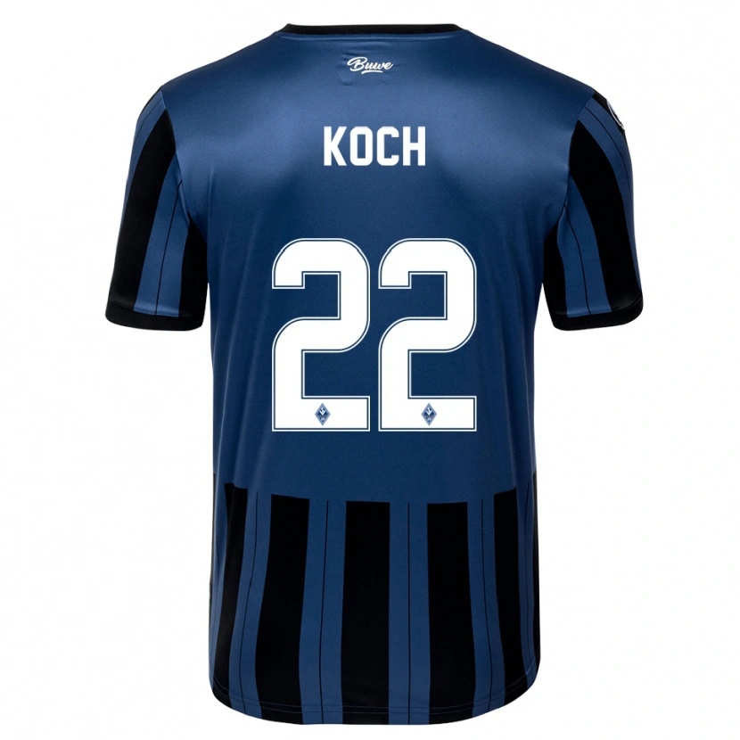 Danxen Niño Camiseta Nico Koch #22 Azul Gris Negro 1ª Equipación 2025/26 La Camisa