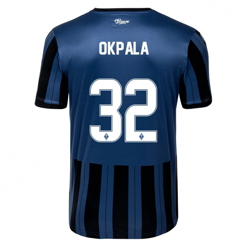 Danxen Niño Camiseta Kennedy Okpala #32 Azul Gris Negro 1ª Equipación 2025/26 La Camisa