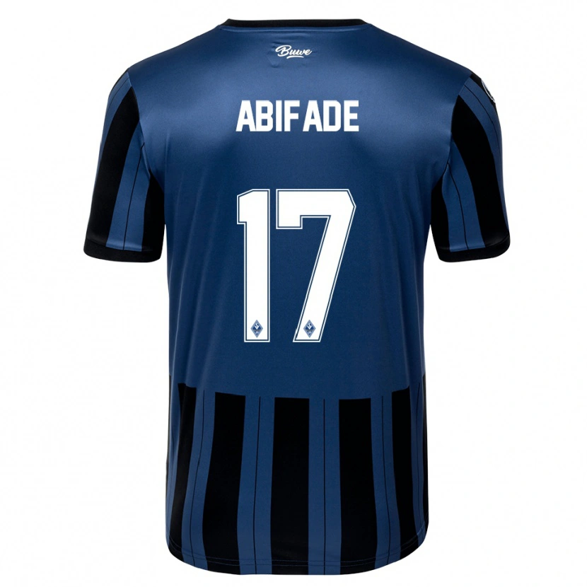 Danxen Niño Camiseta Samuel Abifade #17 Azul Gris Negro 1ª Equipación 2025/26 La Camisa