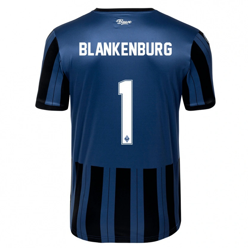 Danxen Niño Camiseta Luca Blankenburg #1 Azul Gris Negro 1ª Equipación 2025/26 La Camisa