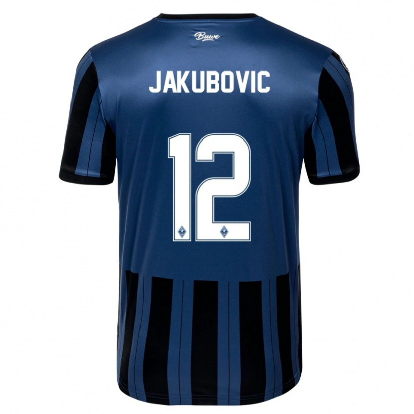 Danxen Niño Camiseta Harun Jakubovic #12 Azul Gris Negro 1ª Equipación 2025/26 La Camisa