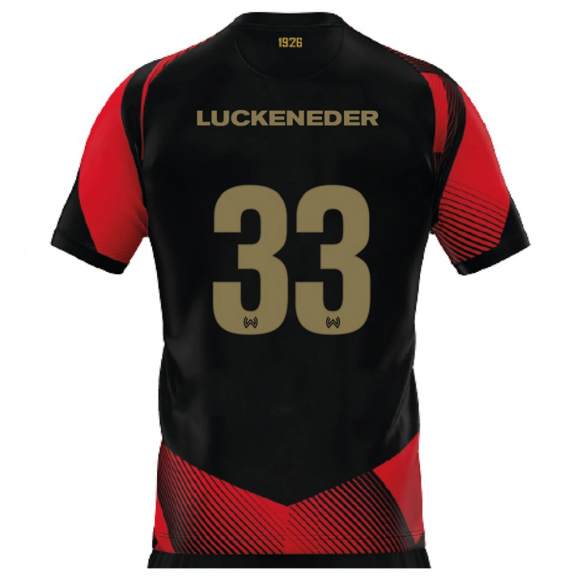 Danxen Niño Camiseta Felix Luckeneder #33 Negro Rojo 1ª Equipación 2025/26 La Camisa