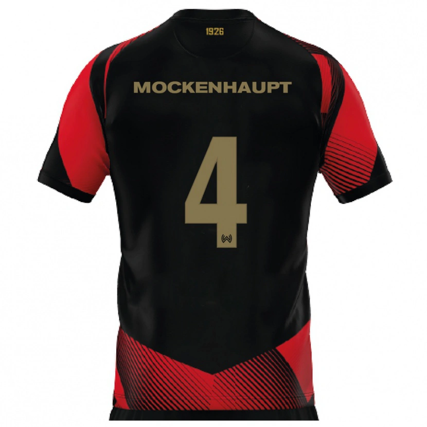 Danxen Niño Camiseta Sascha Mockenhaupt #4 Negro Rojo 1ª Equipación 2025/26 La Camisa