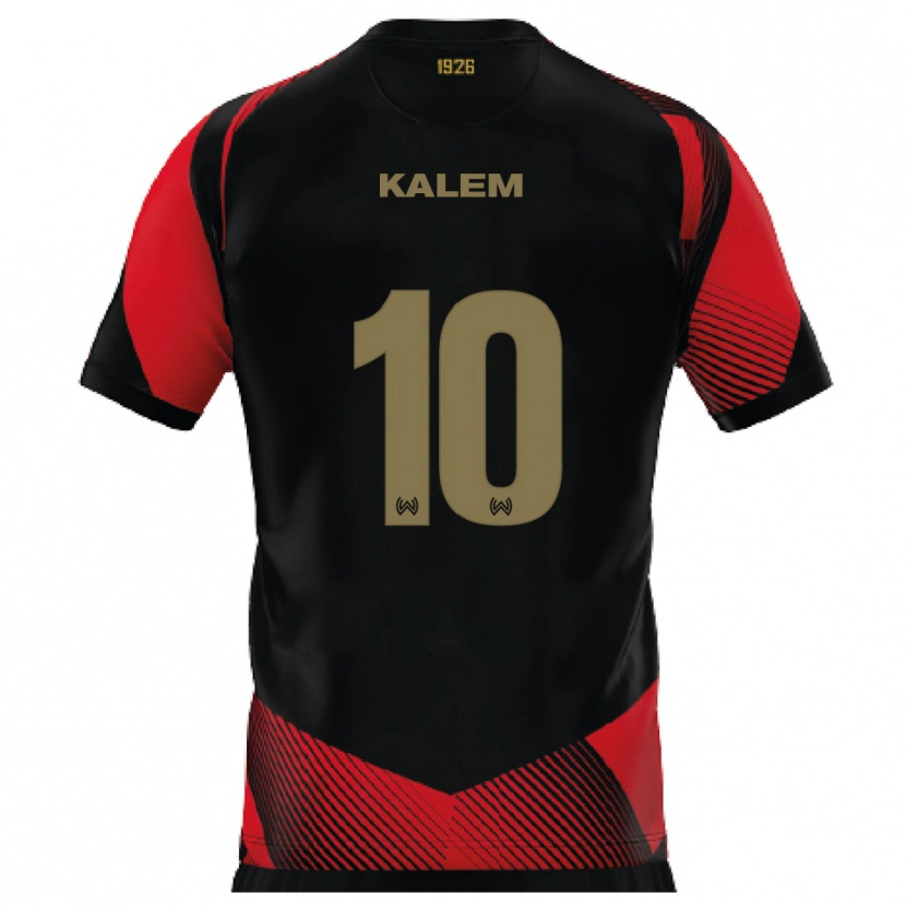 Danxen Niño Camiseta Robin Kalem #10 Negro Rojo 1ª Equipación 2025/26 La Camisa