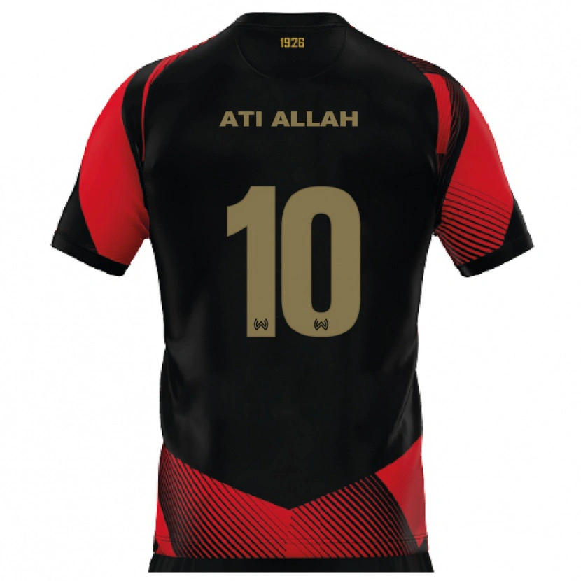 Danxen Niño Camiseta Ibrahim Ati Allah #10 Negro Rojo 1ª Equipación 2025/26 La Camisa