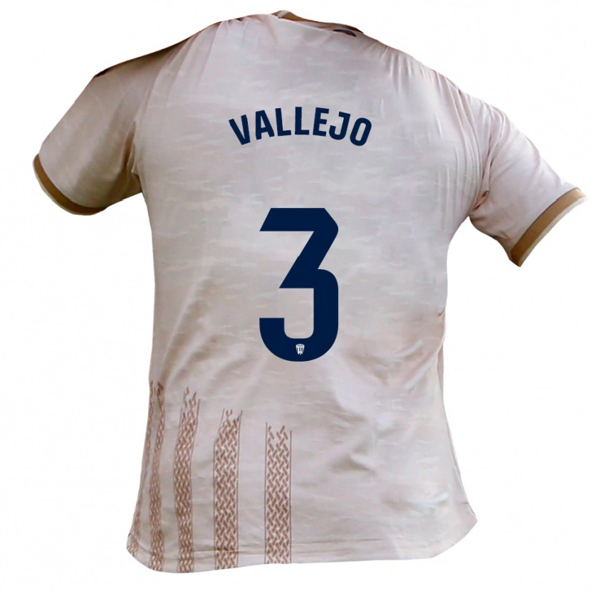 Danxen Niño Camiseta Jaime Vallejo #3 Blanquecino Marrón 2ª Equipación 2025/26 La Camisa