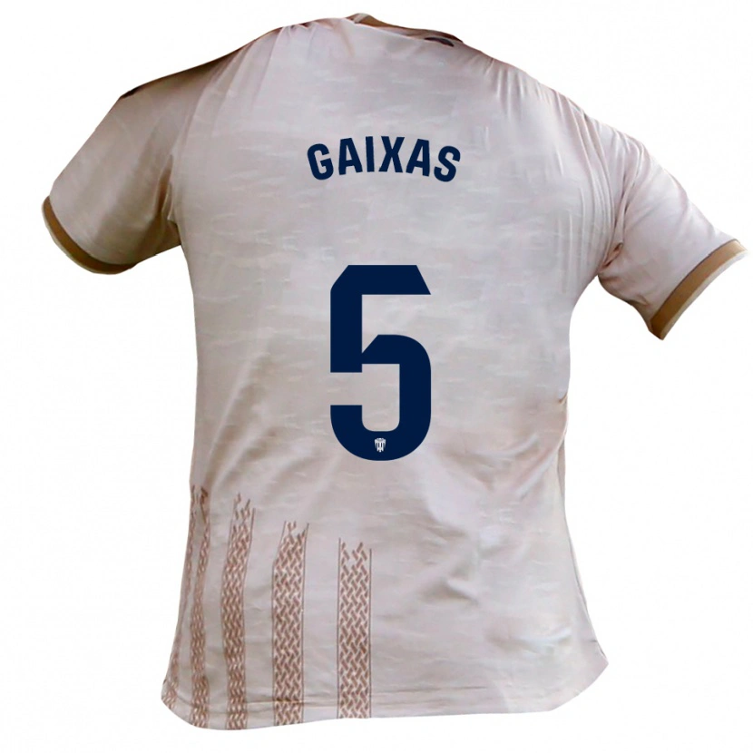 Danxen Niño Camiseta Arnau Gaixas #5 Blanquecino Marrón 2ª Equipación 2025/26 La Camisa