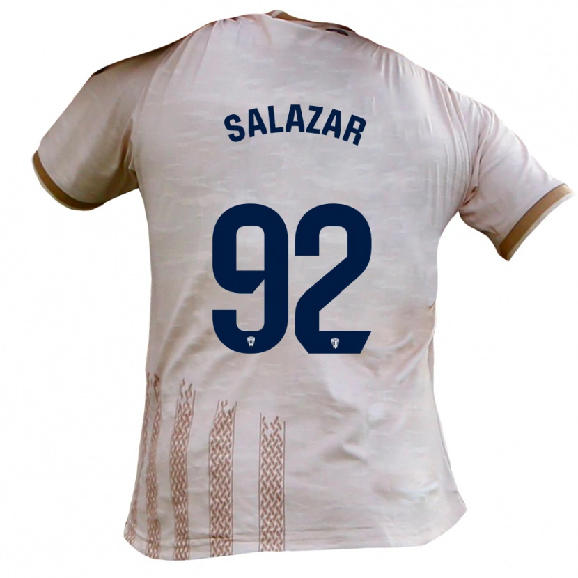 Danxen Niño Camiseta Israel Salazar #92 Blanquecino Marrón 2ª Equipación 2025/26 La Camisa