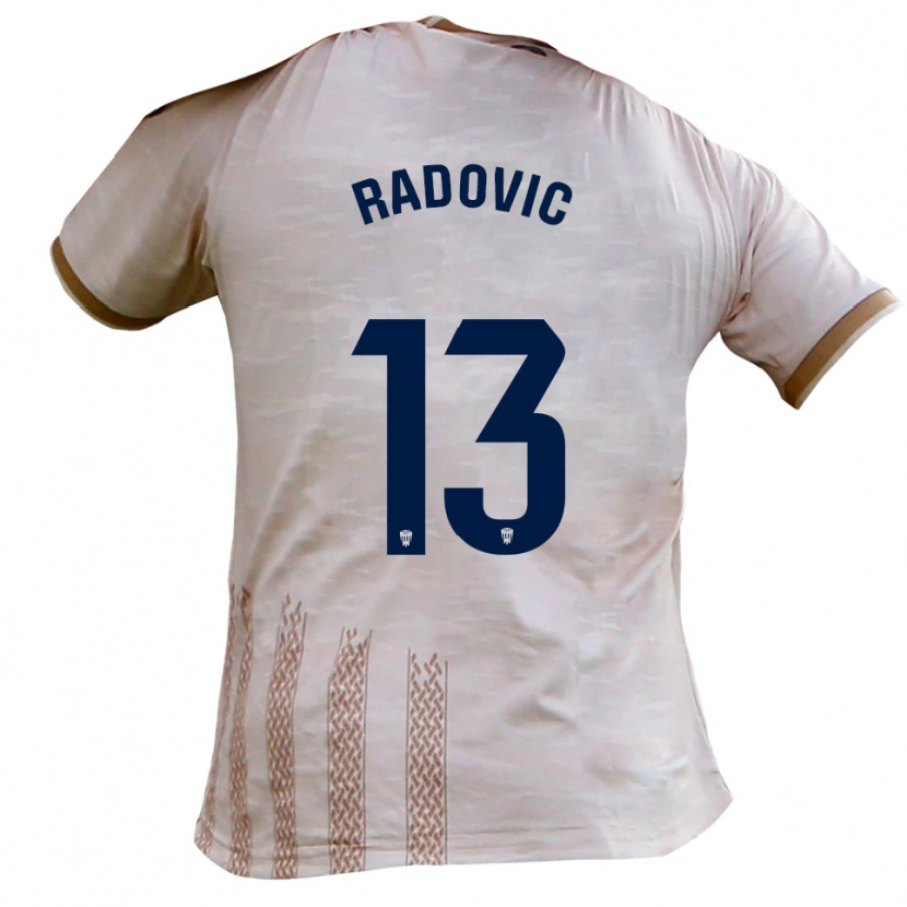 Danxen Niño Camiseta Danilo Radovic #13 Blanquecino Marrón 2ª Equipación 2025/26 La Camisa