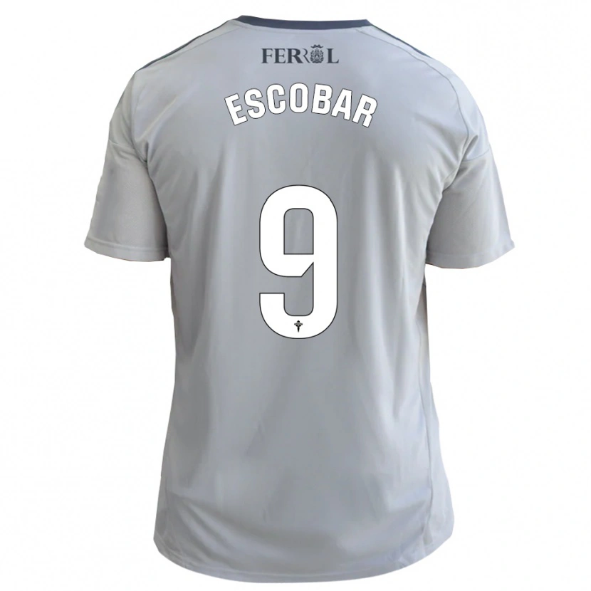 Danxen Niño Camiseta Antón Escobar #9 Gris Plata 2ª Equipación 2025/26 La Camisa