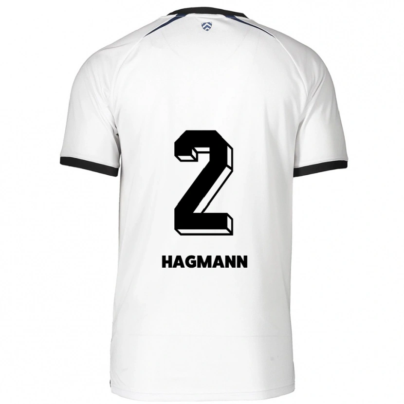 Danxen Niño Camiseta Felix Hagmann #2 Blanco Negro 2ª Equipación 2025/26 La Camisa