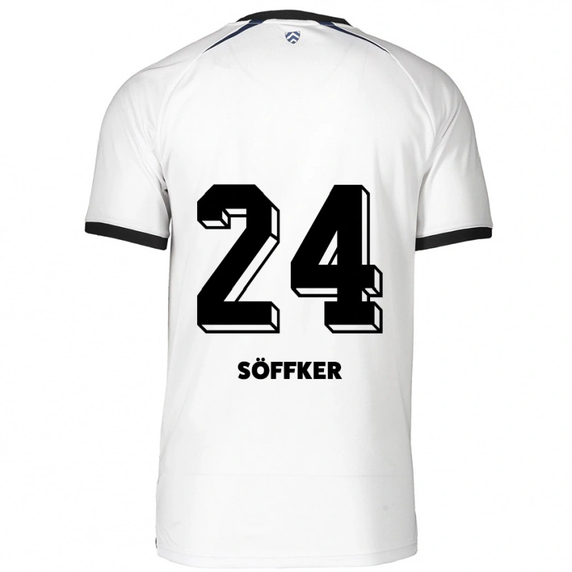 Danxen Niño Camiseta Alessia Söffker #24 Blanco Negro 2ª Equipación 2025/26 La Camisa