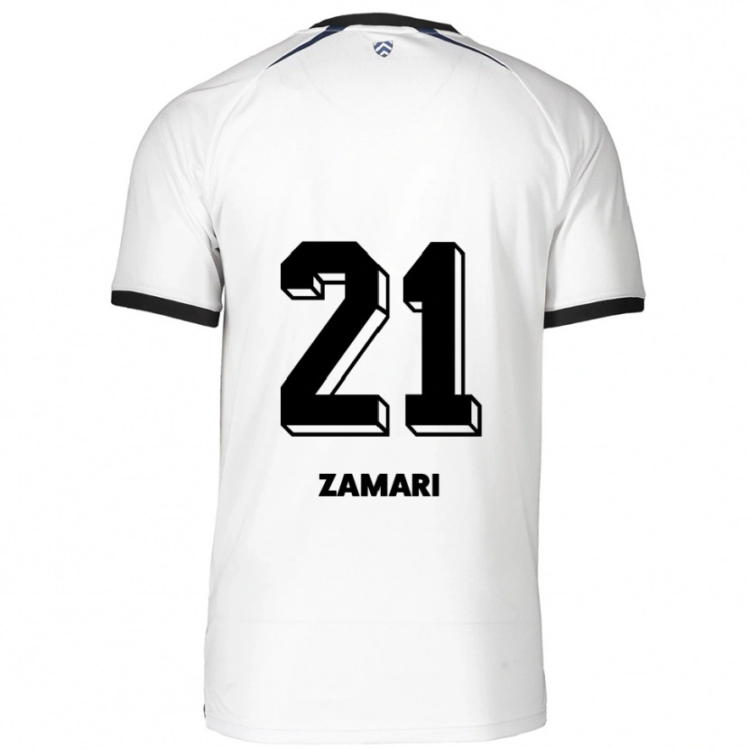 Danxen Niño Camiseta Fadil Zamari #21 Blanco Negro 2ª Equipación 2025/26 La Camisa