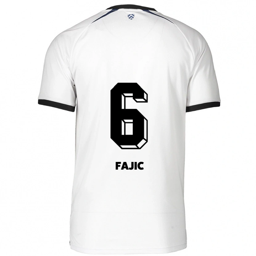 Danxen Niño Camiseta Suat Fajic #6 Blanco Negro 2ª Equipación 2025/26 La Camisa