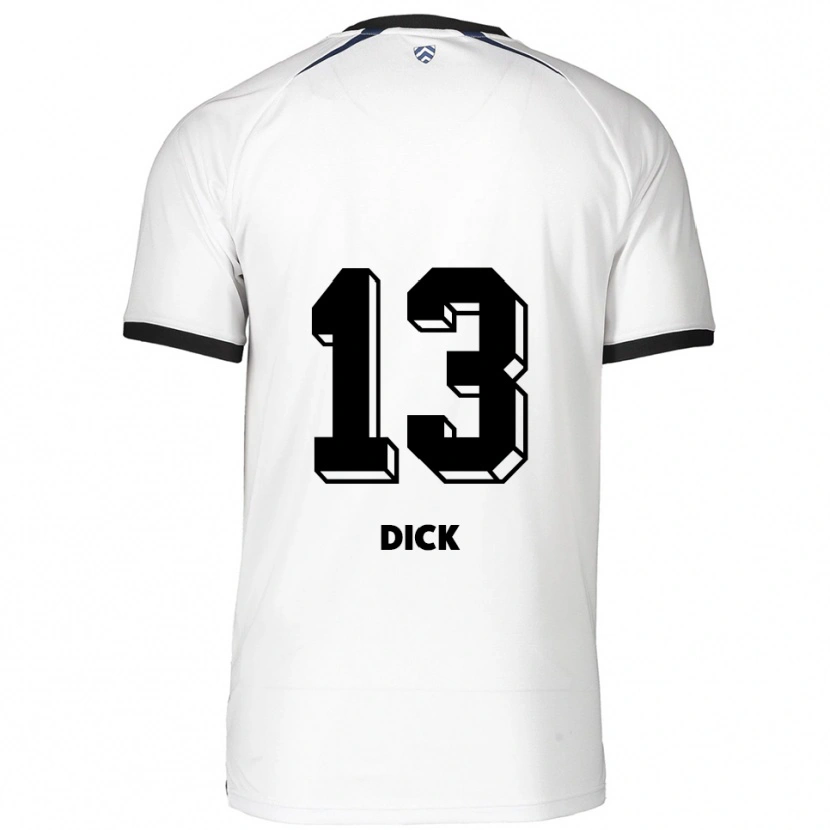 Danxen Niño Camiseta Lukas Dick #13 Blanco Negro 2ª Equipación 2025/26 La Camisa