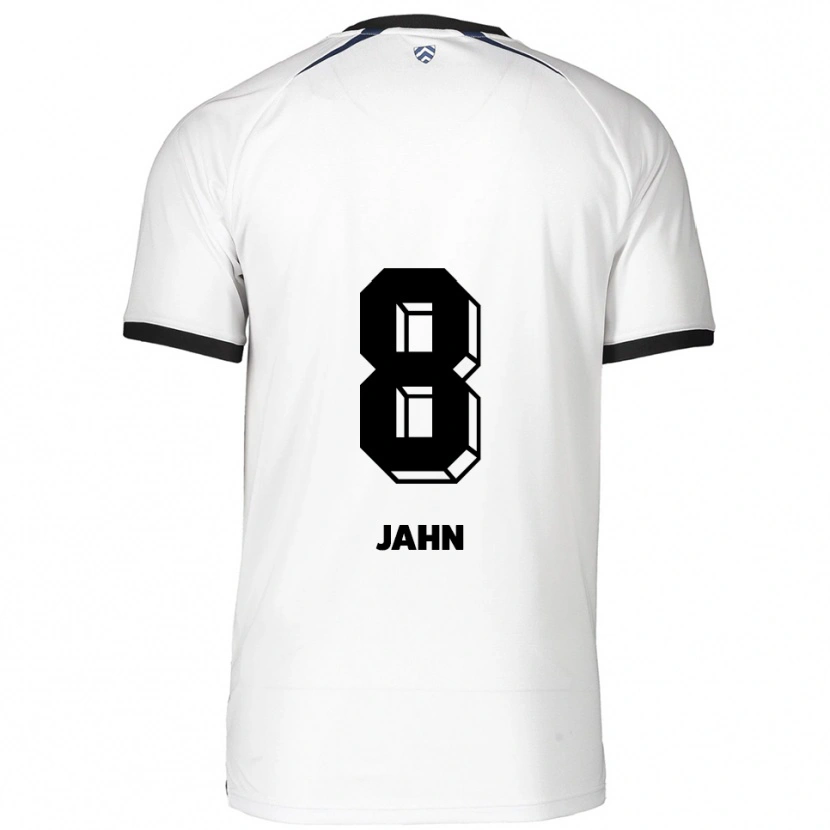 Danxen Niño Camiseta Pamela Jahn #8 Blanco Negro 2ª Equipación 2025/26 La Camisa