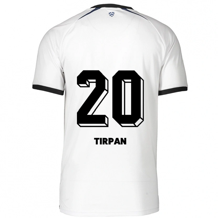 Danxen Niño Camiseta Efe Tirpan #20 Blanco Negro 2ª Equipación 2025/26 La Camisa